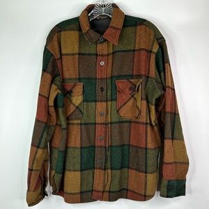 Vintage Towncraft Penneys Wool Button Down Shirt Size XL